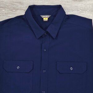 Eddie Bauer Men’s XL Stretch Performance Button Shirt Navy Blue